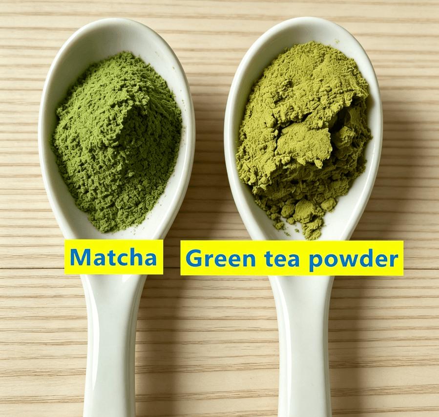 Green Tea Powder vs. Matcha Powder Appearance